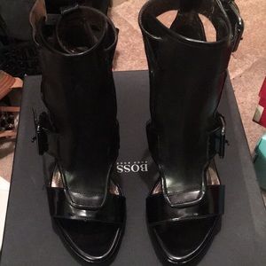 Hugo Boss Black Calfskin Sandal Bootie